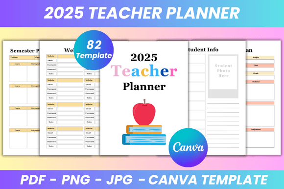 2025 Teacher Planner Canva KDP Interior: Fully Editable, Print-Ready & Classroom-Ready