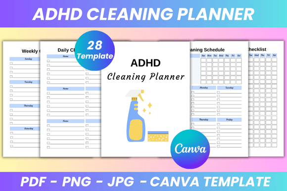 ADHD Cleaning Planner Canva Kdp Interior: A Flexible, Print-Ready Tool for Focus-Friendly Organization
