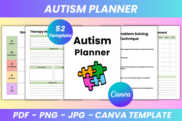 Autism Planner Canva Kdp Interior: A Thoughtfully Designed, Fully Customizable Tool for Autistic Adults