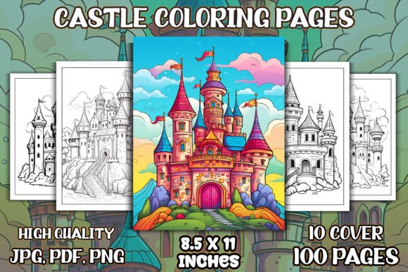 Castle Coloring Pages for KDP Interior