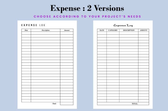 Expense Log Book KDP Interior