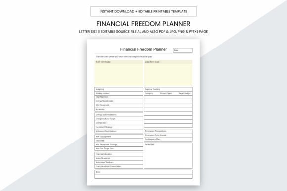 Financial Freedom Planner KDP Interior: Your All-in-One Printable & Editable Tool for Personal Growth and Business Success