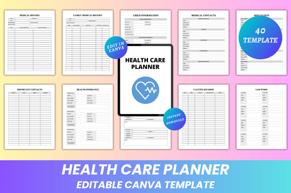 Health Care Planner Canva KDP Interior: A Modern, Fully Editable Tool for Personalized Health Management