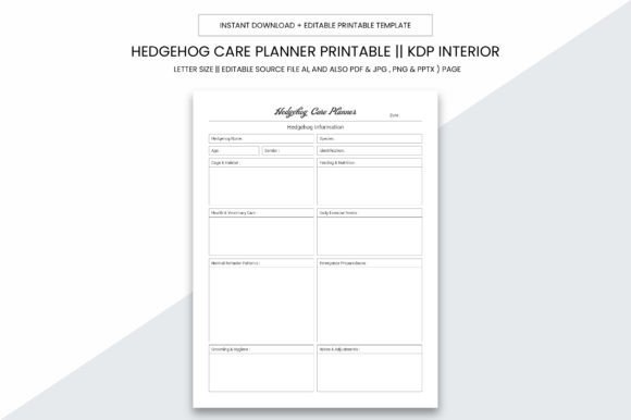 Hedgehog Care Planner Kdp Interior