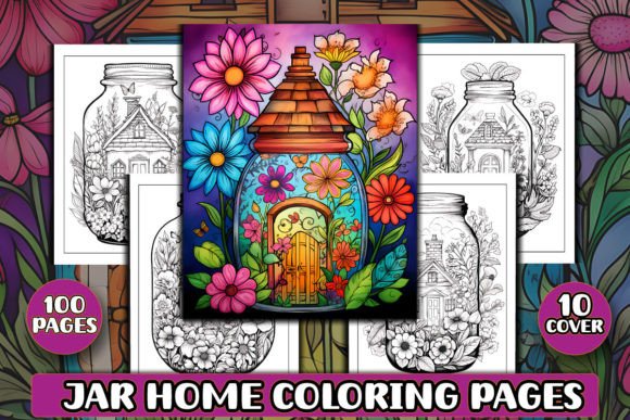 Jar Home Coloring Pages for KDP Interior