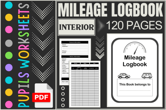 Mileage Printable Log Book KDP Interior
