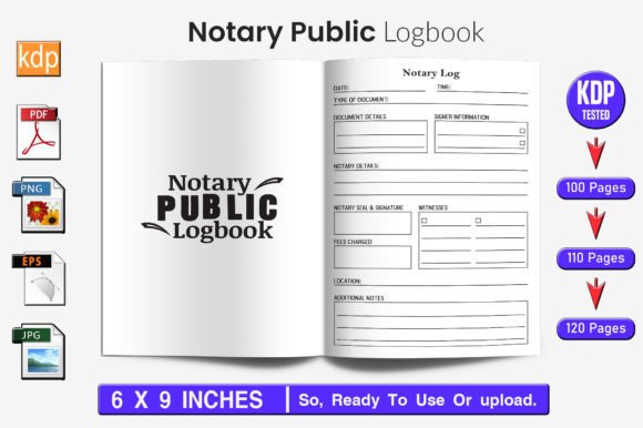 Notary Public Log Book KDP Interior