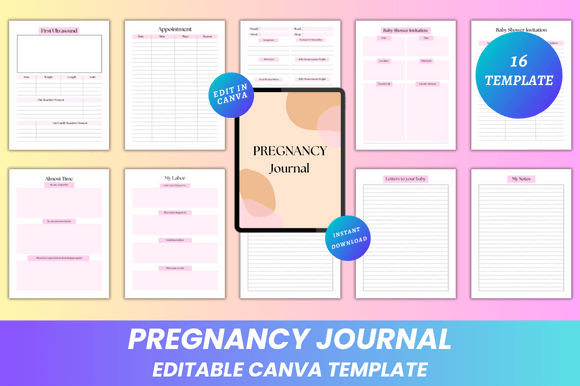 Pregnancy Journal Canva KDP Interior: Your Fully Editable, Print-Ready Companion Through Every Trimester