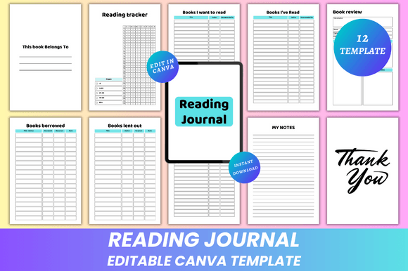 Reading Journal Canva KDP Interior
