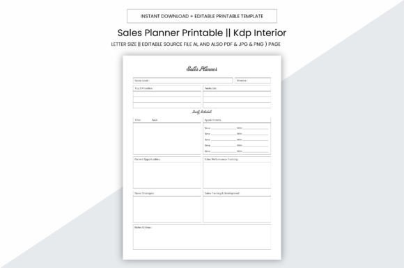 Sales Planner Kdp Interior Printable