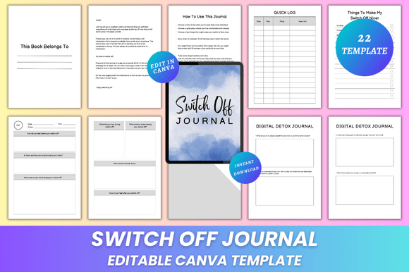 Switch Off Journal Canva KDP Interior: A Flexible, Print-Ready Digital Detox Resource