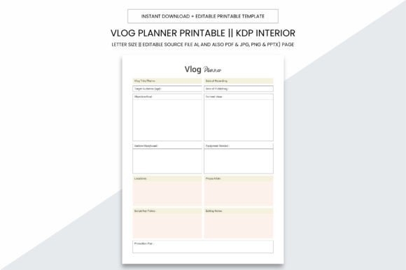 Vlog Planner Kdp Interior